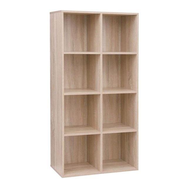 Ξύλινη Βιβλιοθήκη με 8 Ράφια 65.5 x 30 x 129.5 cm Χρώματος Καφέ Ανοιχτό VASAGLE LBC24NL