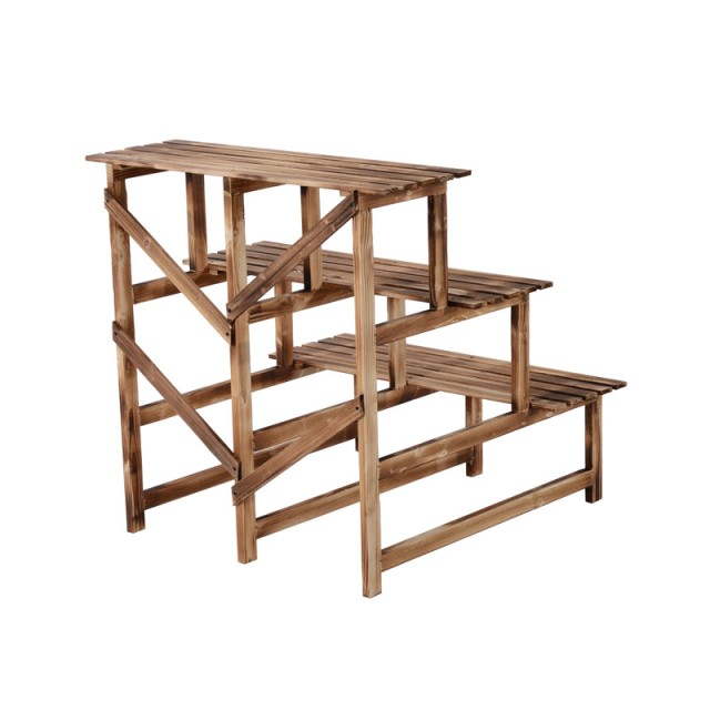 Ξύλινη Ζαρντινιέρα 3 Επιπέδων 80 x 80 x 80 cm Outsunny 845-114