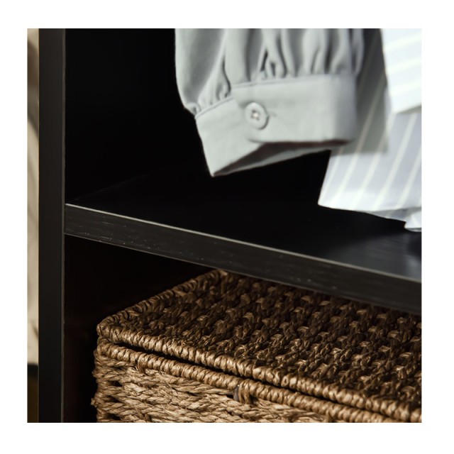 Ξύλινη Ανοιχτή Τροχήλατη Ντουλάπα 60 x 40 x 128 cm HOMCOM 831-208BK