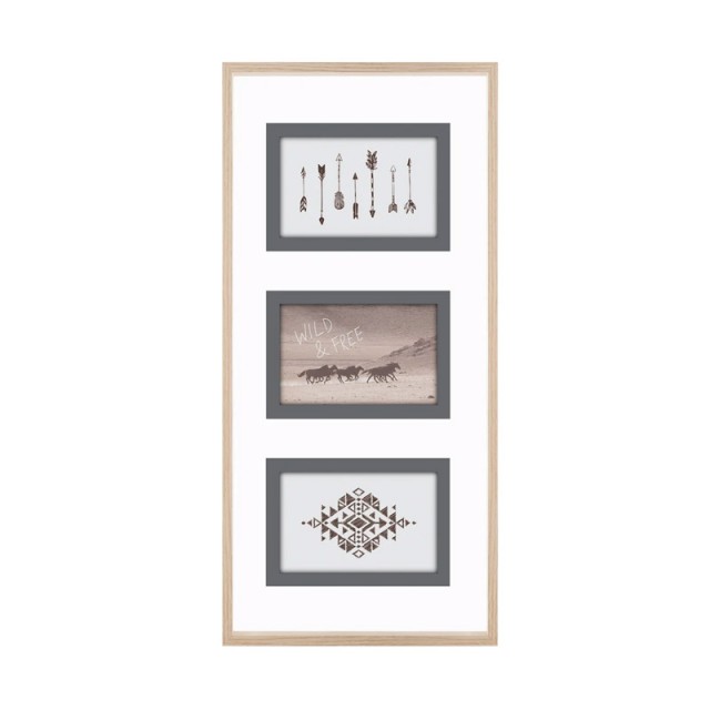 Ξύλινη Κορνίζα Τοίχου 3 Θέσεων 25 x 3.6 x 51.7 cm Atmosphera 155065