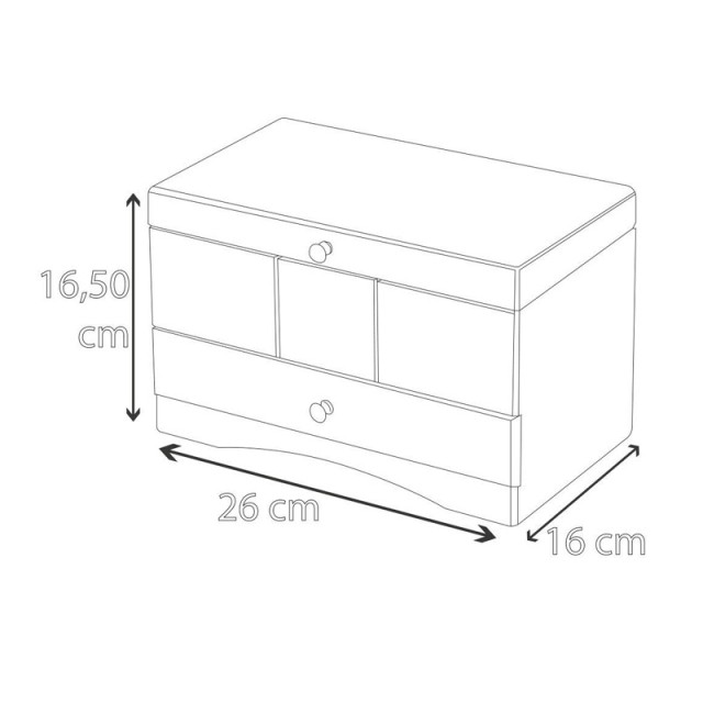 Ξύλινη Κοσμηματοθήκη - Μπιζουτιέρα 26 x 16 x 16.5 cm Bakaji 02838593