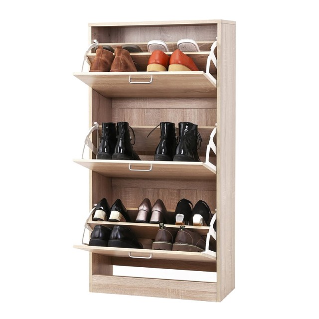 Ξύλινη Παπουτσοθήκη 60 x 24 x 120 cm Χρώματος Καφέ Ανοιχτό VASAGLE LBC03NL