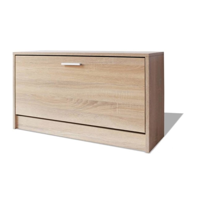 Ξύλινη Παπουτσοθήκη με 1 Διαμέρισμα 80 x 24 x 45 cm Χρώματος Καφέ Ανοιχτό Bakaji 02814573