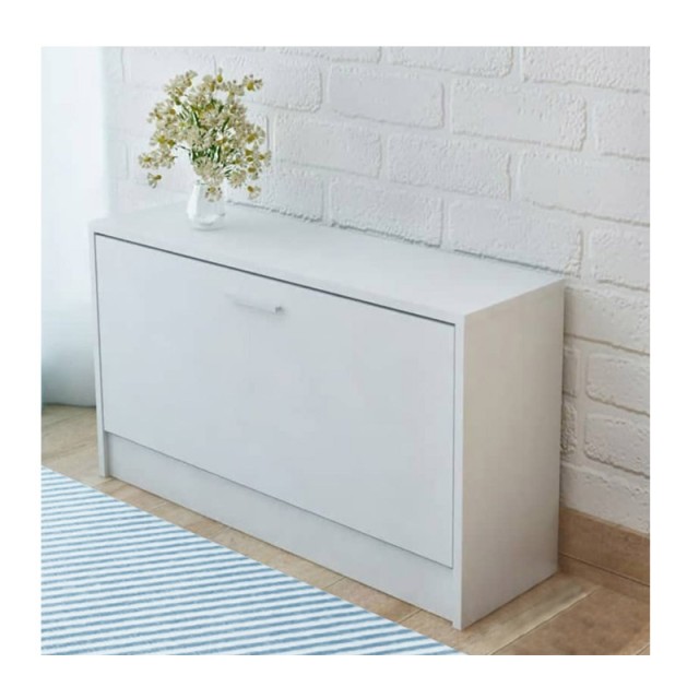 Ξύλινη Παπουτσοθήκη με 1 Διαμέρισμα 80 x 24 x 45 cm Χρώματος Λευκό ...