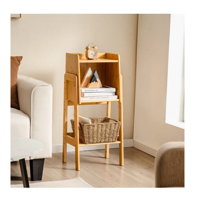 Ξύλινη Ραφιέρα από Μπαμπού με 3 Ράφια 27 x 37 x 80 cm Costway JV110...
