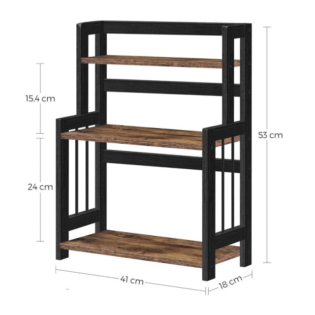 Ξύλινη Ραφιέρα από Μπαμπού με 3 Ράφια 41 x 18 x 53 cm Songmics OFS047B01