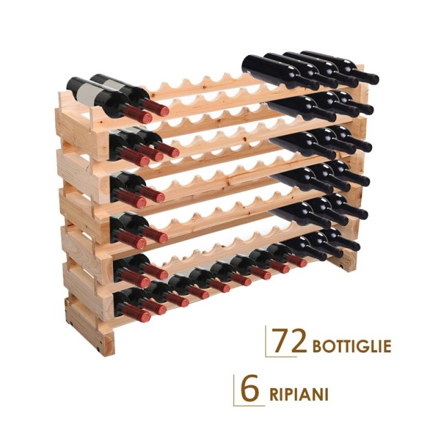 Ξύλινη Ραφιέρα Κρασιών για 72 Μπουκάλια 114 x 28 x 80 cm HOMCOM 05-... Ξύλινη Ραφιέρα Κρασιών για 72 Μπουκάλια 114 x 28 x 80 cm HOMCOM 05-...