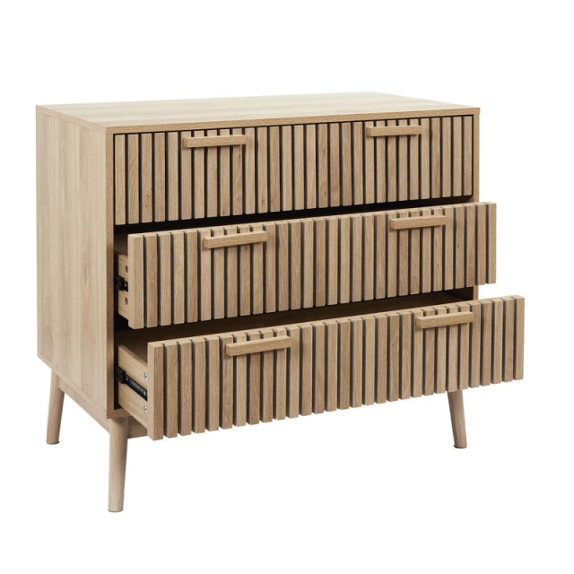 Ξύλινη Συρταριέρα με 3 Συρτάρια 90 x 49 x 79 cm Home Deco Factory H...