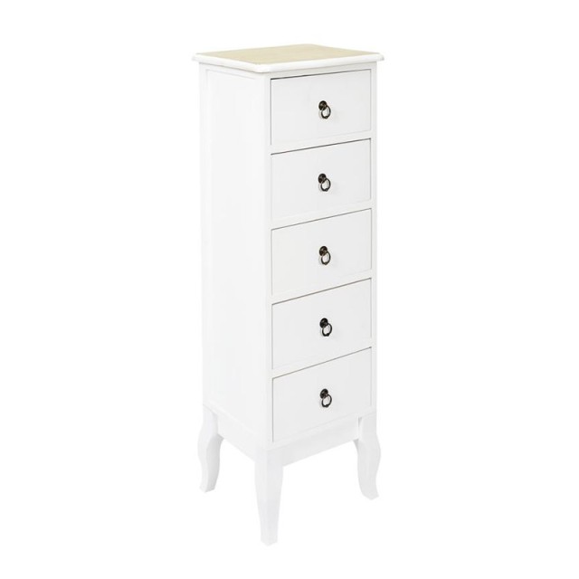 Ξύλινη Συρταριέρα με 5 Συρτάρια 34 x 30 x 100 cm Home Deco Factory ...