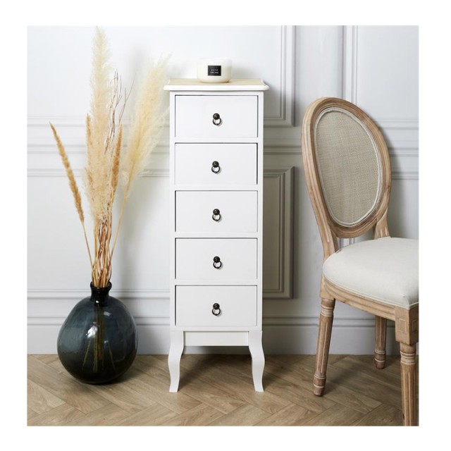 Ξύλινη Συρταριέρα με 5 Συρτάρια 34 x 30 x 100 cm Home Deco Factory ...