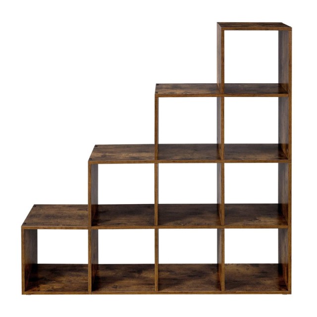 Ξύλινη Βιβλιοθήκη με 10 Ράφια 129.5 x 29 x 129.5 cm Χρώματος Σκούρο Καφέ VASAGLE LBC10BX