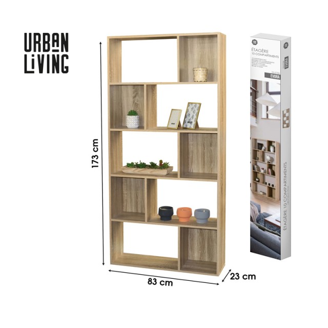 Ξύλινη Βιβλιοθήκη με 5 Ράφια 83 x 23 x 173 cm Evora Urban Living 40...