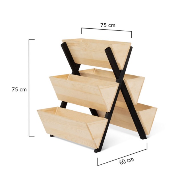 Ξύλινη Ζαρντινιέρα με 5 Διαμερίσματα 75 x 60 x 75 cm Cinco Jardikt ...