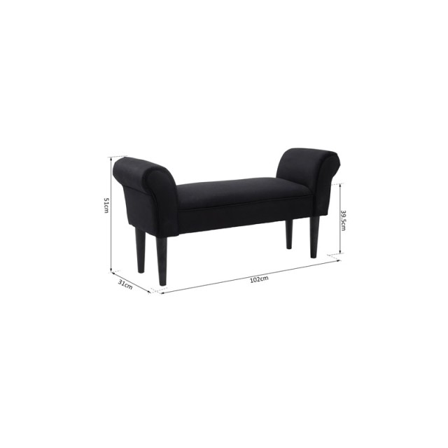 Ξύλινο Ανάκλιντρο 102 x 31 x 51 cm Χρώματος Μαύρο HOMCOM 831-135BK