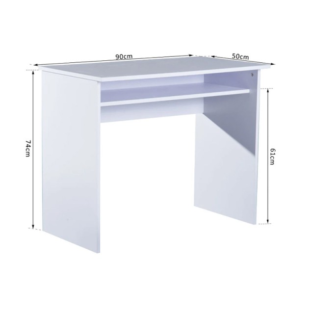 Ξύλινο Γραφείο με 1 Ράφι 90 x 50 x 74 cm HOMCOM 836-046WT