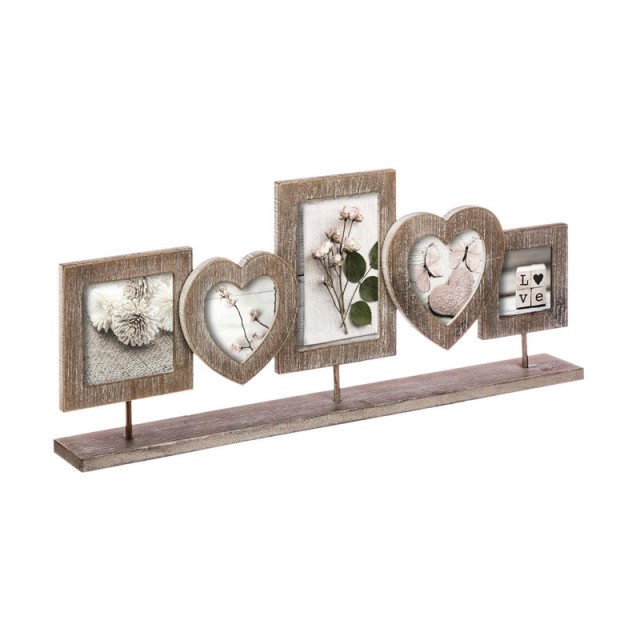 Ξύλινο Σταντ Φωτογραφιών 5 Θέσεων 22.8 x 6 x 55.5 cm Atmosphera 141233