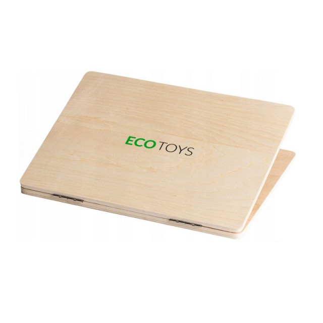 Ξύλινο Εκπαιδευτικό Παιδικό Μαγνητικό Laptop με Αξεσουάρ Χρώματος Κ...