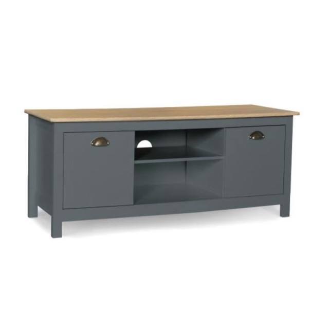 Ξύλινο Έπιπλο Τηλεόρασης 113 x 40 x 47 cm Χρώματος Γκρι Ninon Idomy...