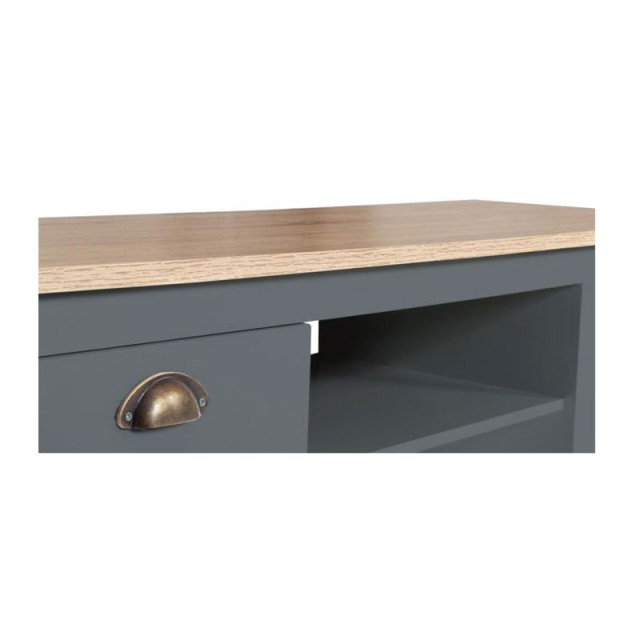 Ξύλινο Έπιπλο Τηλεόρασης 113 x 40 x 47 cm Χρώματος Γκρι Ninon Idomya 30087260