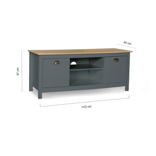 Ξύλινο Έπιπλο Τηλεόρασης 113 x 40 x 47 cm Χρώματος Γκρι Ninon Idomya 30087260