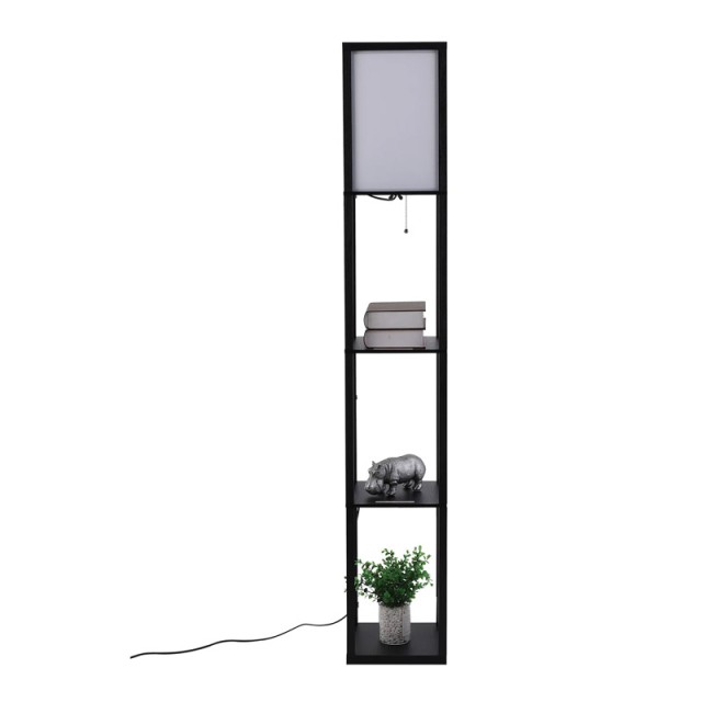 Ξύλινο Φωτιστικό Δαπέδου με 3 Ράφια 40 W HOMCOM 833-623