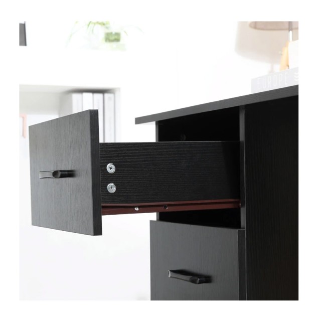 Ξύλινο Γραφείο με 3 Συρτάρια και 3 Ράφια 120 x 49 x 72 cm HOMCOM 836-068V01BK