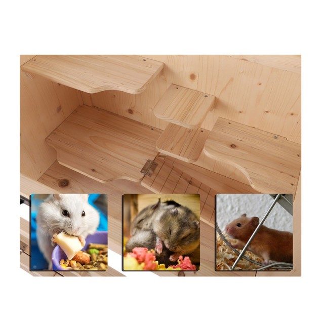 Ξύλινο Κλουβί Τρωκτικών με 4 Επίπεδα 60 x 40 x 120 cm PawHut D51-083