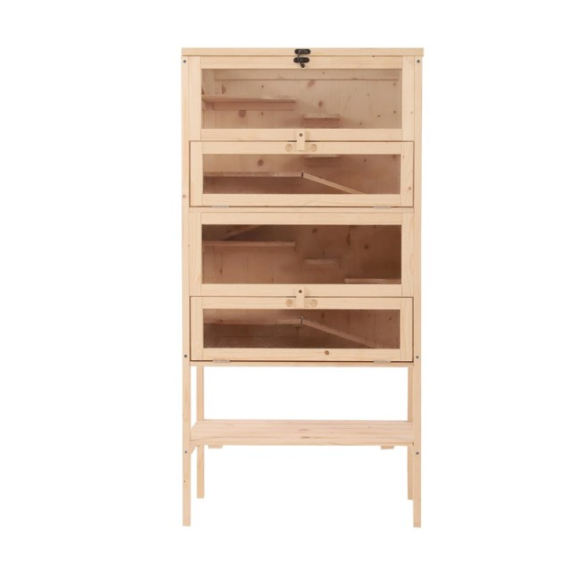 Ξύλινο Κλουβί Τρωκτικών με 4 Επίπεδα 60 x 40 x 120 cm PawHut D51-083