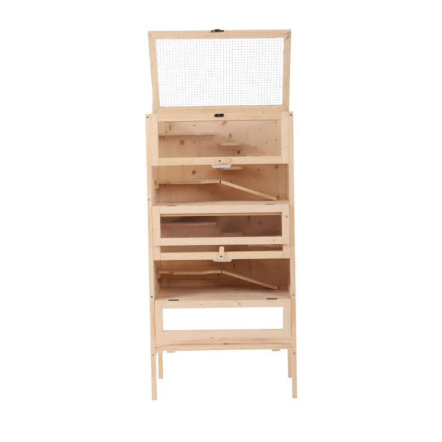 Ξύλινο Κλουβί Τρωκτικών με 4 Επίπεδα 60 x 40 x 120 cm PawHut D51-083