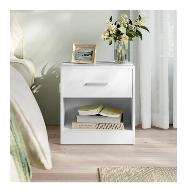 Ξύλινο Κομοδίνο με 1 Συρτάρι και 1 Ράφι 28 x 39 x 41 cm VASAGLE LET619T14
