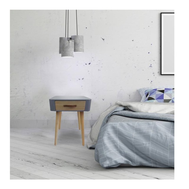 Ξύλινο Κομοδίνο με 1 Συρτάρι 35 x 35 x 48 cm Home Deco Factory HD3740