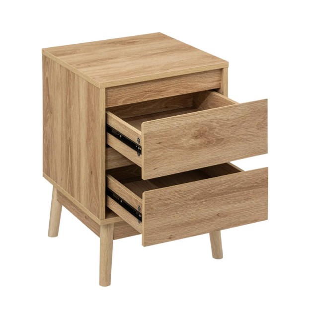 Ξύλινο Κομοδίνο με 2 Συρτάρια 40 x 40 x 56 cm Abana 5Five Simply Sm...
