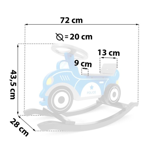 Ξύλινο Κουνιστό Αυτοκίνητο Αστυνομίας Ricokids RK-850-CarP