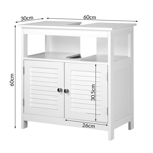 Ξύλινο Ντουλάπι Νιπτήρα 60 x 30 x 60 cm Bakaji 02814578