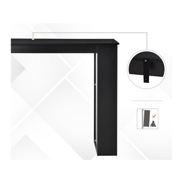 Ξύλινο Ορθογώνιο Τραπέζι - Bar με 3 Ράφια 112 x 57 x 106 cm HOMCOM 835-390BK