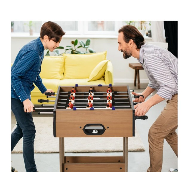 Ξύλινο Πτυσσόμενο Επιδαπέδιο Ποδοσφαιράκι με 6 Σειρές 69 x 37 x 70 ...