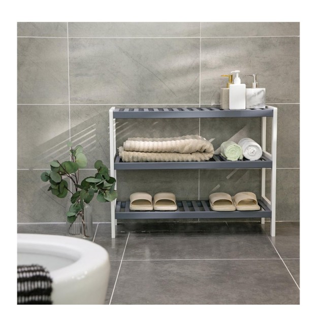 Ξύλινο Stand Αποθήκευσης Παπουτσιών με 3 Ράφια 70 x 26 x 55 cm Χρώμ...