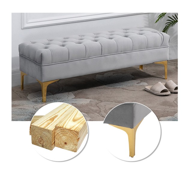 Ξύλινο Ταμπουρέ 118 x 45 x 42 cm Χρώματος Μπλε HOMCOM 831-163V01
