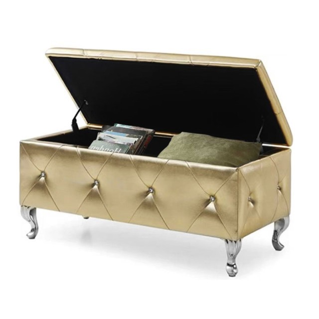 Ξύλινο Ταμπουρέ με Αποθηκευτικό Χώρο 96 x 46 x 43 cm Bakaji 02839347