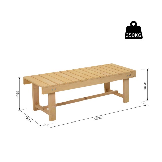 Ξύλινο Διθέσιο Παγκάκι 110 x 38 x 35 cm Outsunny 84B-362