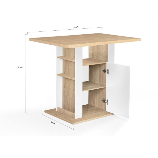 Ξύλινο Τραπέζι - Bar με Ντουλάπι 110 x 80 x 90 cm Idomya 30088293+30088294