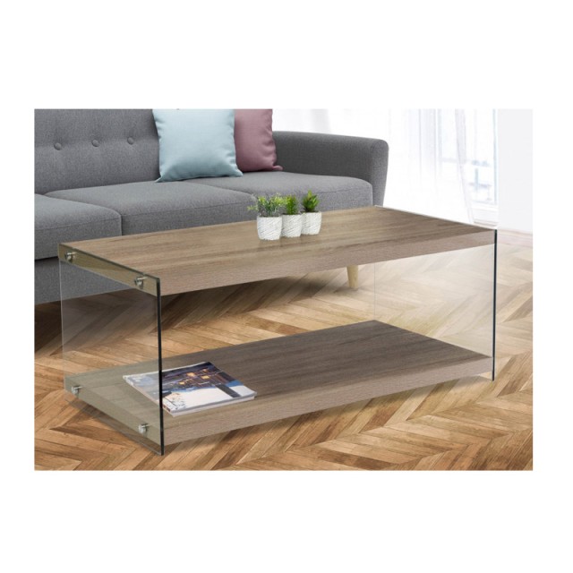 Ξύλινο Τραπέζι Σαλονιού 98 x 50 x 40 cm Χρώματος Καφέ Ανοιχτό Lucia...