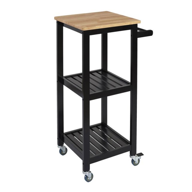 Ξύλινο Τρόλεϊ Κουζίνας με 3 Ράφια 37 x 45 x 84.5 cm Home Deco Factory HD7105