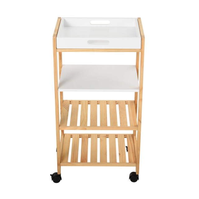 Ξύλινο Τρόλεϊ Κουζίνας με 4 Ράφια 76 x 40 x 30 cm HOMCOM 801-131