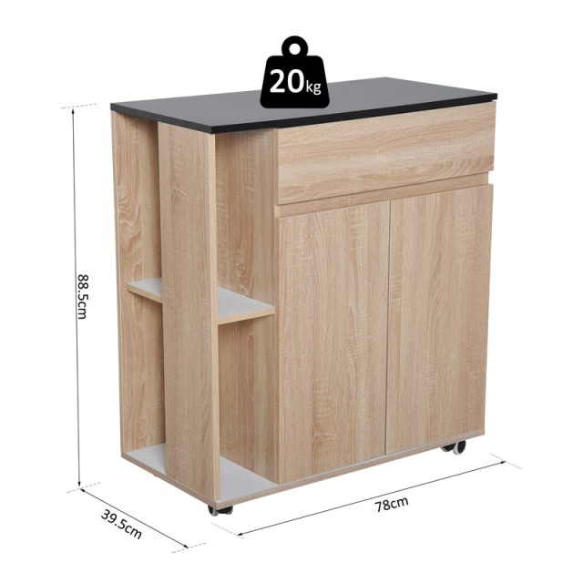 Ξύλινο Τρόλεϊ Κουζίνας 78 x 39.5 x 88.5 cm HOMCOM 801-078