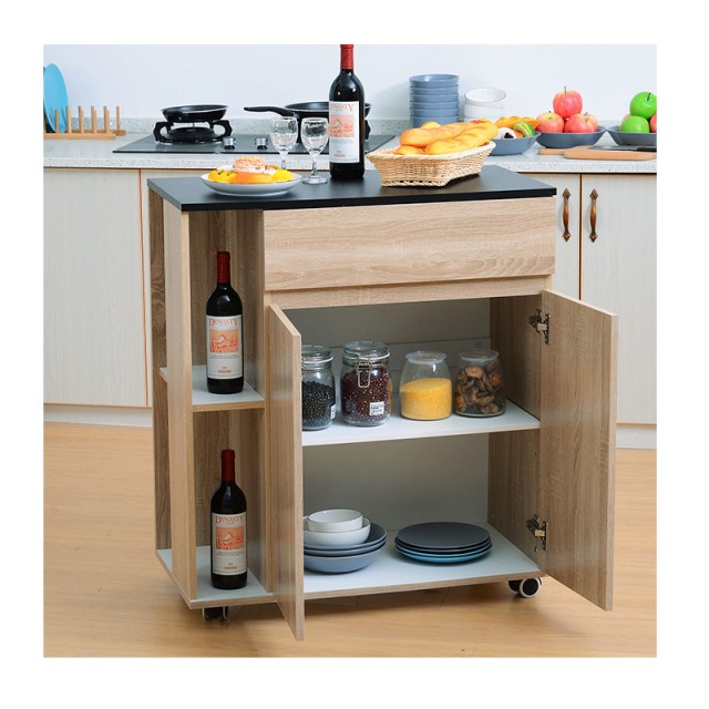 Ξύλινο Τρόλεϊ Κουζίνας 78 x 39.5 x 88.5 cm HOMCOM 801-078