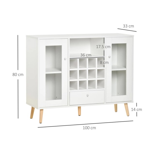Ξύλινος Μπουφές 100 x 80 x 33 cm HOMCOM 835-397