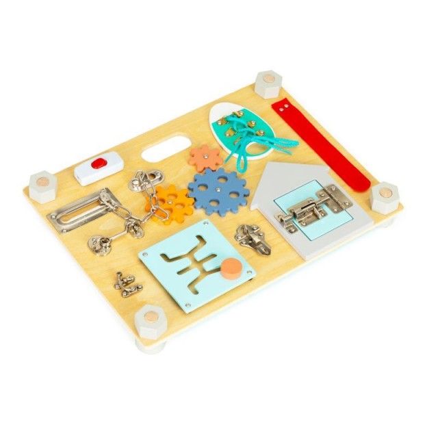 Ξύλινος Εκπαιδευτικός Πίνακας Διπλής Όψεως Sensory Manipulation Boa...