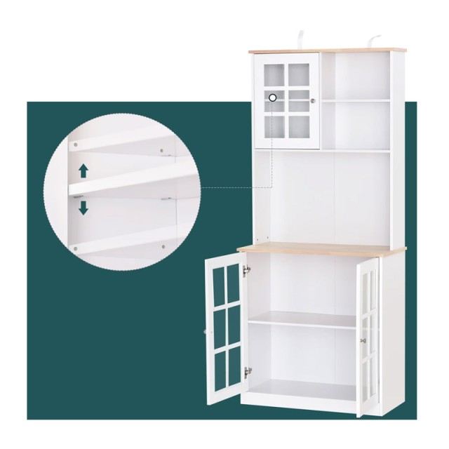 Ξύλινος Μπουφές 80 x 37 x 183 cm HOMCOM 835-209