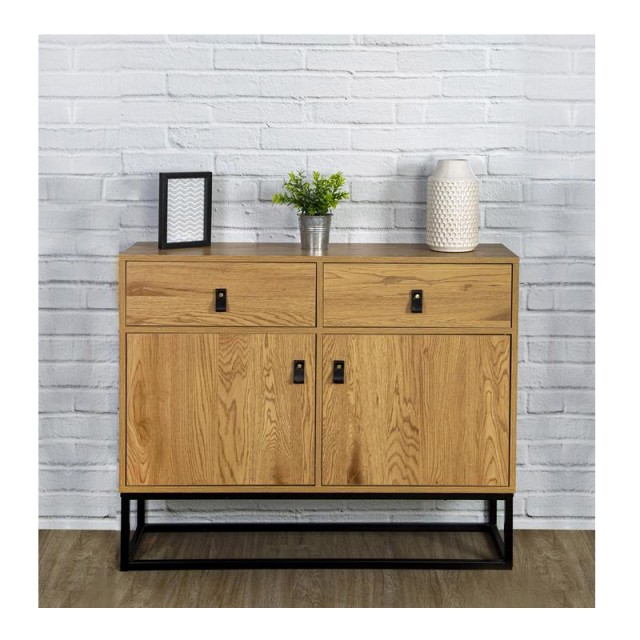 Ξύλινος Μπουφές με Μεταλλική Βάση 100 x 29 x 80 cm Home Deco Factory HD6627